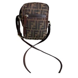 Fendi Crossbody Bag in Brown Logo Jacquard
Authentic